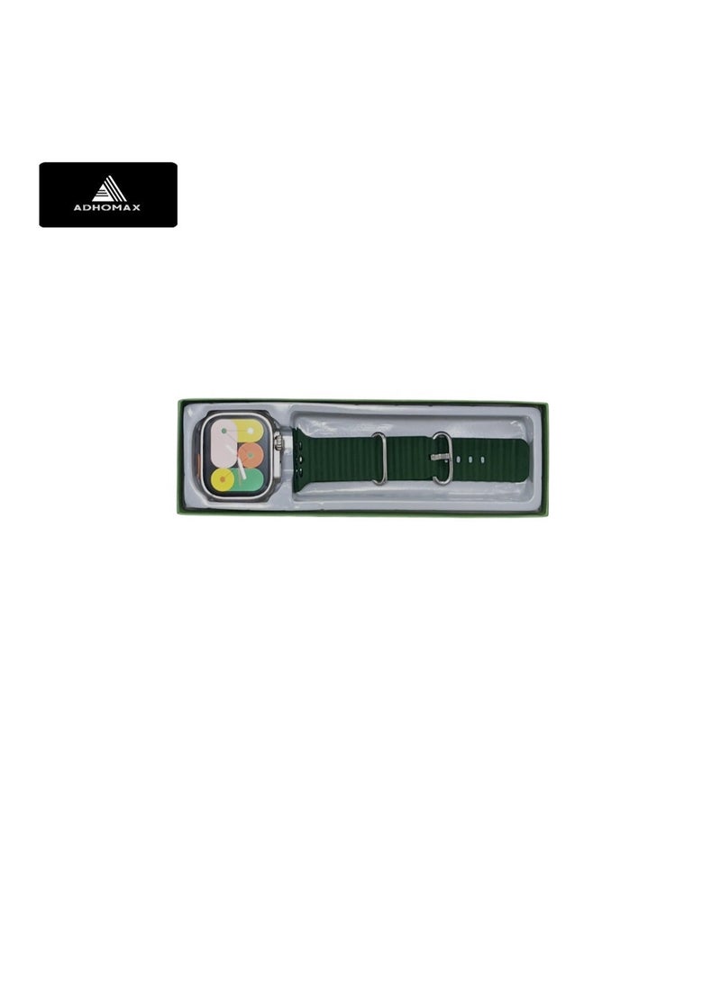 ادهوماكس ساعة ذكية T1000 Ultra2 بتصميم أنيق 2.08 بوصة، ان اف سي ، شاشة لا نهائية، متتبع اللياقة البدنية، معدل ضربات القلب، مكالمات، شحن لاسلكي، لأجهزة الاندرويد والايفون للرجال والنساء - Image 4